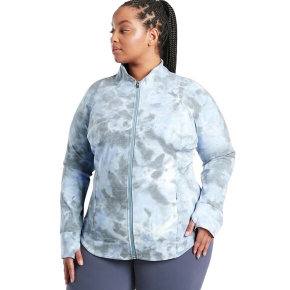 Athleta Salutation Jacquard Jacket, Spray Dye Merri Perri, Size 1X - Picture 1 of 12